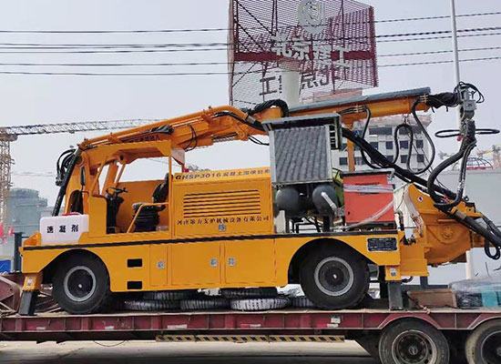 雄安新區工程混凝土濕噴臺車施工現場